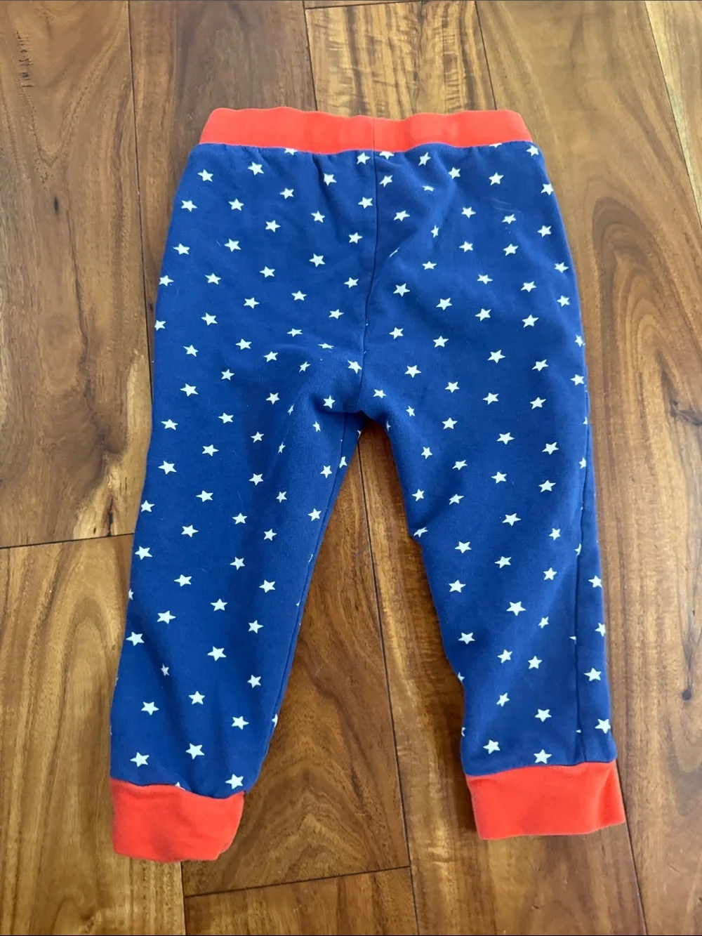 Baby Boden Navy Star Print Pajama Bottoms with Red Trim